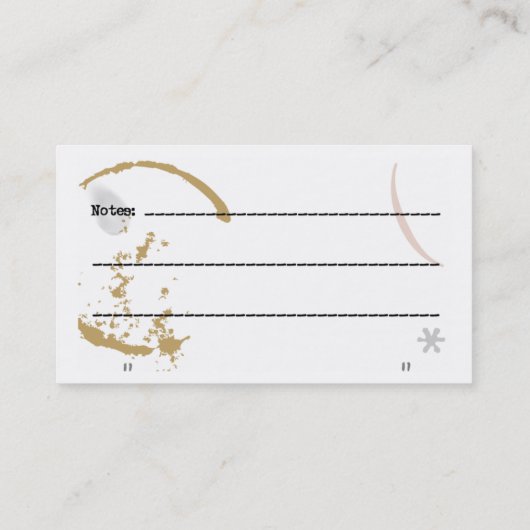 コーヒーステインタイプライターグランジ名刺 名刺 (裏面)