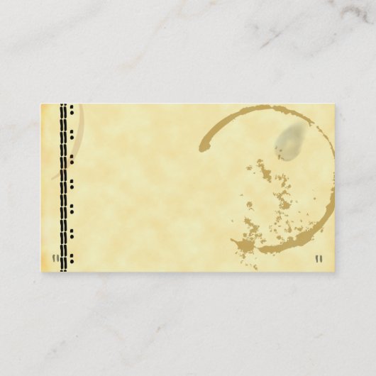 コーヒーステインタイプライターグランジ名刺 名刺 (裏面)