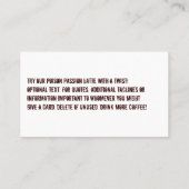 コーヒーステインロゴドリンクパンチヒーロー ロイヤリティカード (裏面)