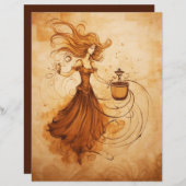 コーヒーステンド紙レディ踊り (正面/裏面)