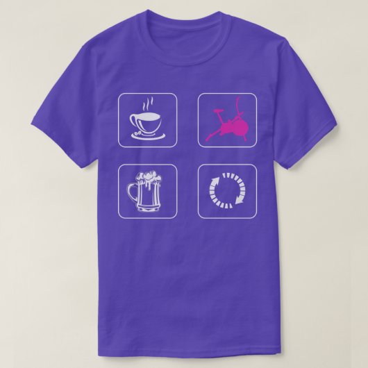 コーヒースピンワインのジムでスピンクラスでスピン Tシャツ (デザイン正面)