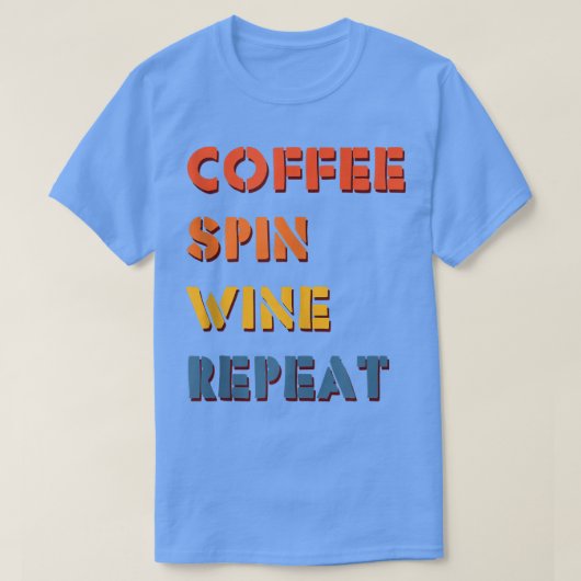 コーヒースピンワインリピートフィットネスサイクリストヴィンテージGy Tシャツ (デザイン正面)