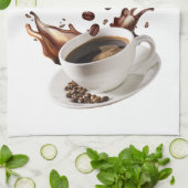 コーヒースプラッシュ効果キッチンタオル キッチンタオル (折り畳み)