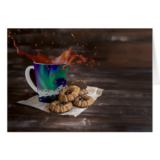 コーヒースプラッシュ – 5" x 7"アートカード (正面横)