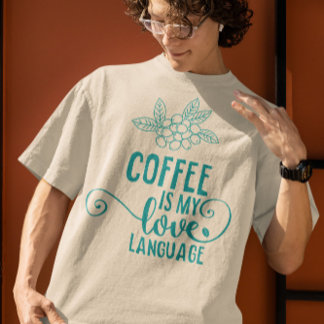 コーヒースローガンデザイン – コーヒーラブタイポグラフィ Tシャツ