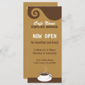 コーヒースワーズカフェメニューコーヒーショップラックカード メニュー (正面/裏面)