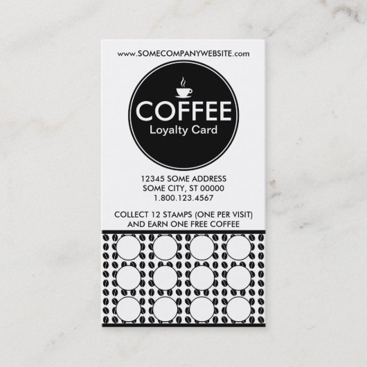 コーヒーセンターの切手カード ロイヤリティカード (正面)