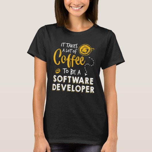 コーヒーソフトウェア開発者プログラミング符号化 Tシャツ (正面)