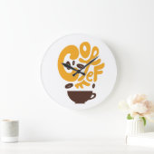 コーヒータイポグラフィ ラージ壁時計 (ホーム)
