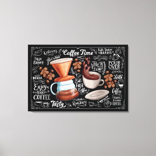 コーヒータイムおいしいフレッシュ醸造 キャンバスプリント (正面)