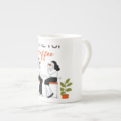 コーヒータイムかわいいカップルイラストマグカップ, 15オンス ボーンチャイナマグカップ (正面右)