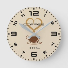 コーヒータイムウォールクロックラウンド（中） ラウンド壁時計