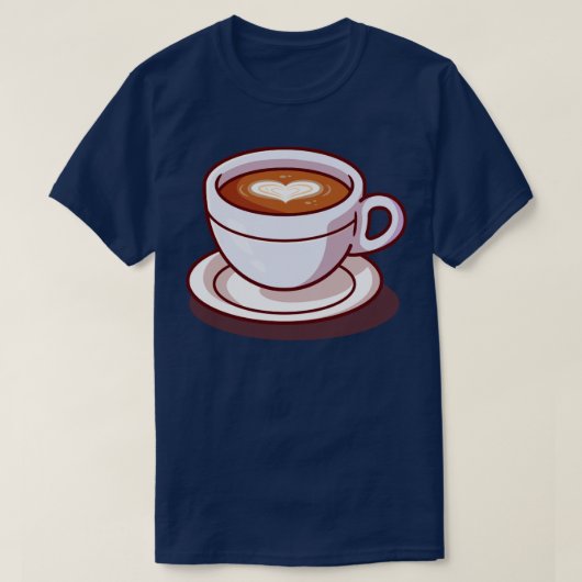 コーヒータイムカートゥーンイラストレーション Tシャツ (デザイン正面)