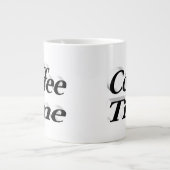 コーヒータイムコーヒー引用文ブラックハーフ文字 ジャンボコーヒーマグカップ (正面)