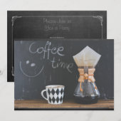 コーヒータイムパーティーのお誘い 招待状 (正面/裏面)