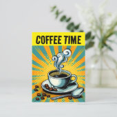 コーヒータイムレトロ葉書 ポストカード (スタンド正面)