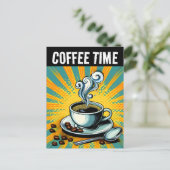 コーヒータイムレトロ葉書 ポストカード (スタンド正面)