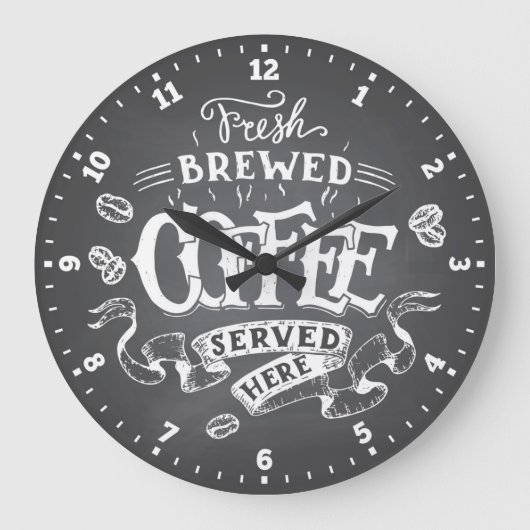 コーヒータイム装飾壁時計 ラージ壁時計 (正面)