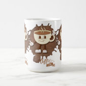 **コーヒータイム – かわいいスマイルカップの蒸気 コーヒーマグカップ (中央)