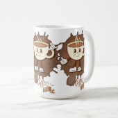 **コーヒータイム – かわいいスマイルカップの蒸気 コーヒーマグカップ (正面右)