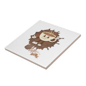 **コーヒータイム – かわいい笑顔のカップと湯気 タイル (側面)
