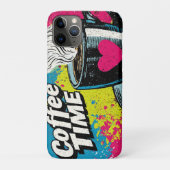 「コーヒータイム」ア鮮やかートポップ・アートの・マググデザイン Case-Mate iPhoneケース (裏)