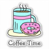 コーヒータイム コーヒーマグとドーナツ シール (正面)