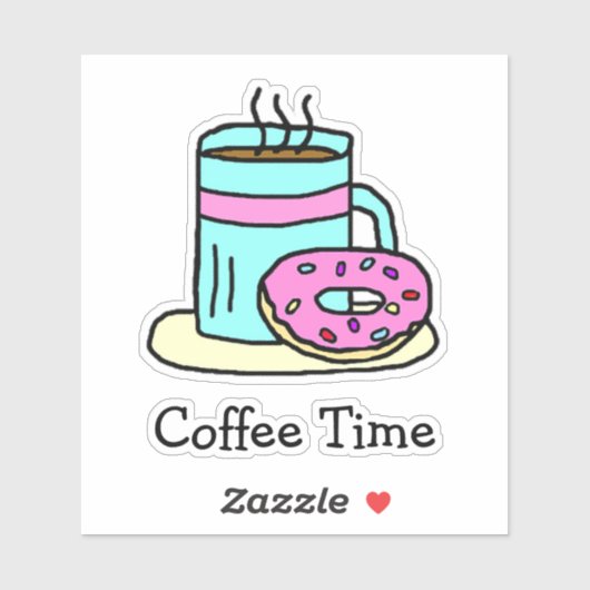 コーヒータイム コーヒーマグとドーナツ シール (シート)