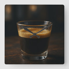 コーヒータイム – 居心地の良いウォールクロック スクエア壁時計