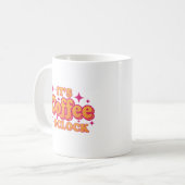 "コーヒータイム" 明るいピンクとオレンジのマグカップ コーヒーマグカップ (正面左)