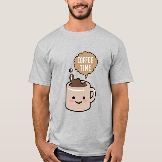 コーヒータイム 面白い かわいい コーヒー Tシャツ (正面)