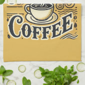 コーヒータオルの目を覚ます キッチンタオル (折り畳み)