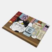 コーヒータキシードおもしろい猫 ドアマット (アングル)