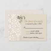 コーヒーダマスク織RSVPカード 出欠カード (正面/裏面)