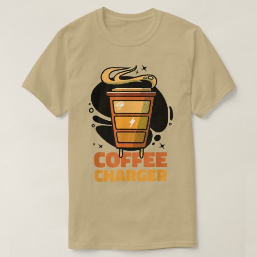 コーヒーチャージャーコーヒーマグコーヒー Tシャツ (デザイン正面)