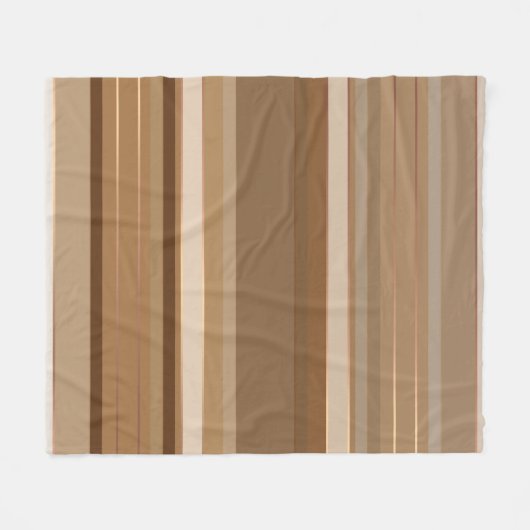 コーヒーチョコレートとキャラメルストライプの フリースブランケット (正面(横))