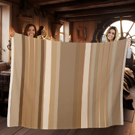 コーヒーチョコレートとキャラメルストライプの フリースブランケット