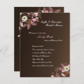 コーヒーチョコレートピンクブラウンブライダルシャワー招待状 招待状 (正面/裏面)