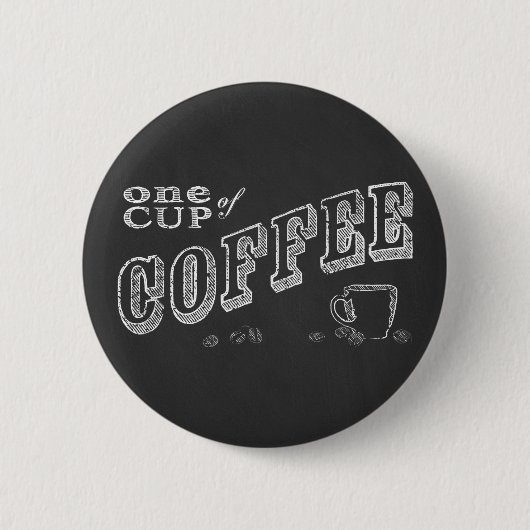 コーヒーチョークアート1杯 缶バッジ (正面)