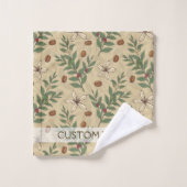 コーヒーツリーパターン バスタオルセット (ウォッシュタオル)