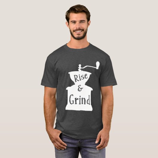 コーヒーティーの立上りと挽き Tシャツ (正面フル)