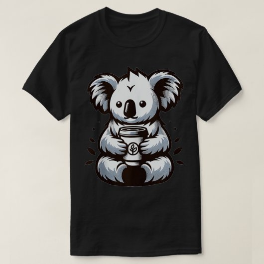 コーヒーティーインクルードコアラオーストラリア動物愛好家 Tシャツ (デザイン正面)