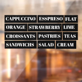 コーヒーティーサラダ窓ビニル透明 |食品 ウィンドウサイン (シート2)