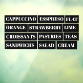 コーヒーティーサラダ窓ビニル透明 |食品 ウィンドウサイン (シート3)