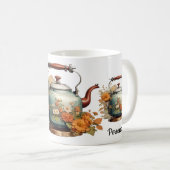 コーヒーティータイムフラワーかわいらしズフローラポットデザイン コーヒーマグカップ (正面右)