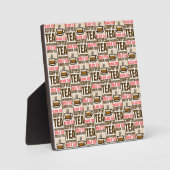 コーヒーティーパターン、イーゼル付き卓上プラーク フォトプラーク (正面)