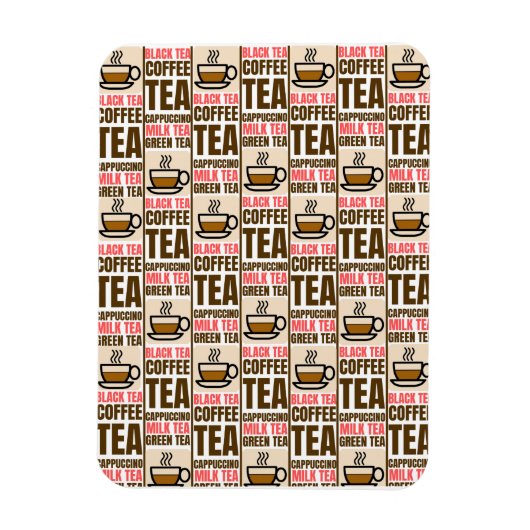 コーヒーティーパターン、フレキシブルフォトマグネット マグネット (縦)
