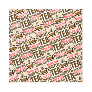 コーヒーティーパターン、メタルウォールアート メタルプリント