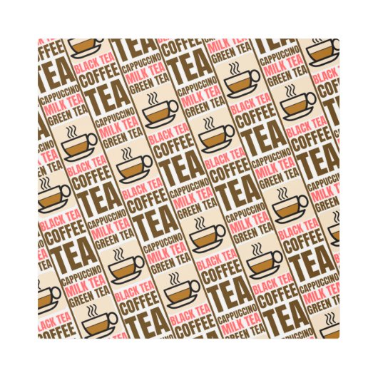 コーヒーティーパターン、メタルウォールアート メタルプリント (正面)