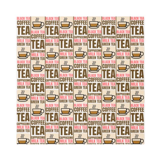 コーヒーティーパターン、メタルウォールアート メタルプリント (正面)